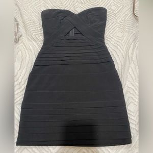 Little black mini dress with front cut out